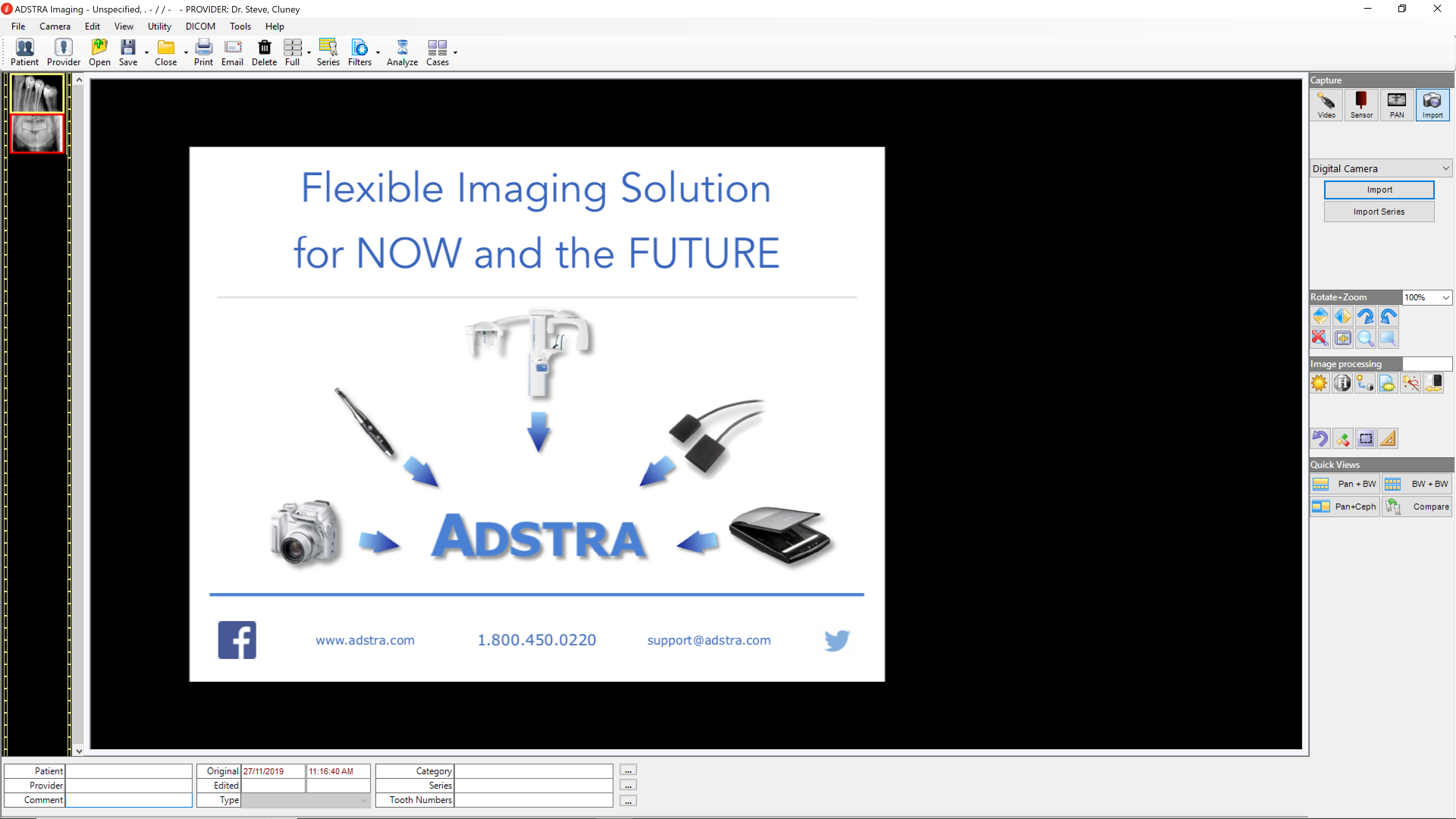 screenshot of ADSTRA Dental Software